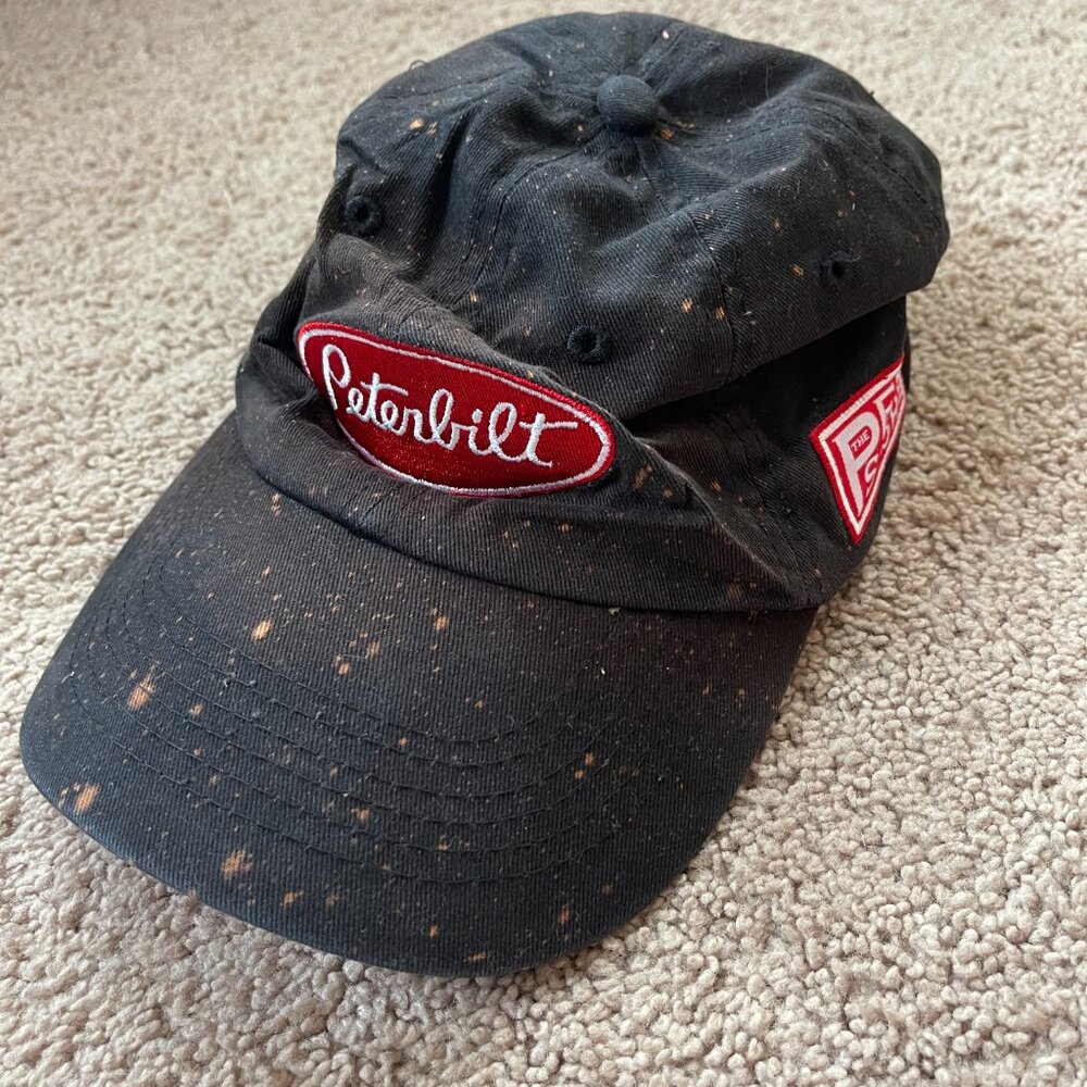 Peterbilt Bleach Splatter Distressed Trucker Hat … - image 3